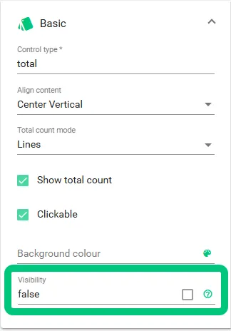 Wpud component properties visibility example