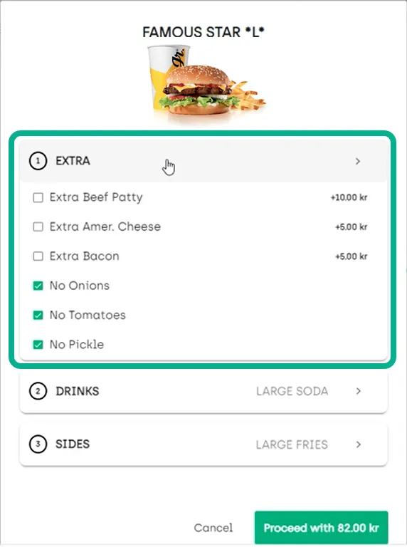Webposui modifiers famousstar extras hilite meal