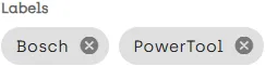 Articles labels example